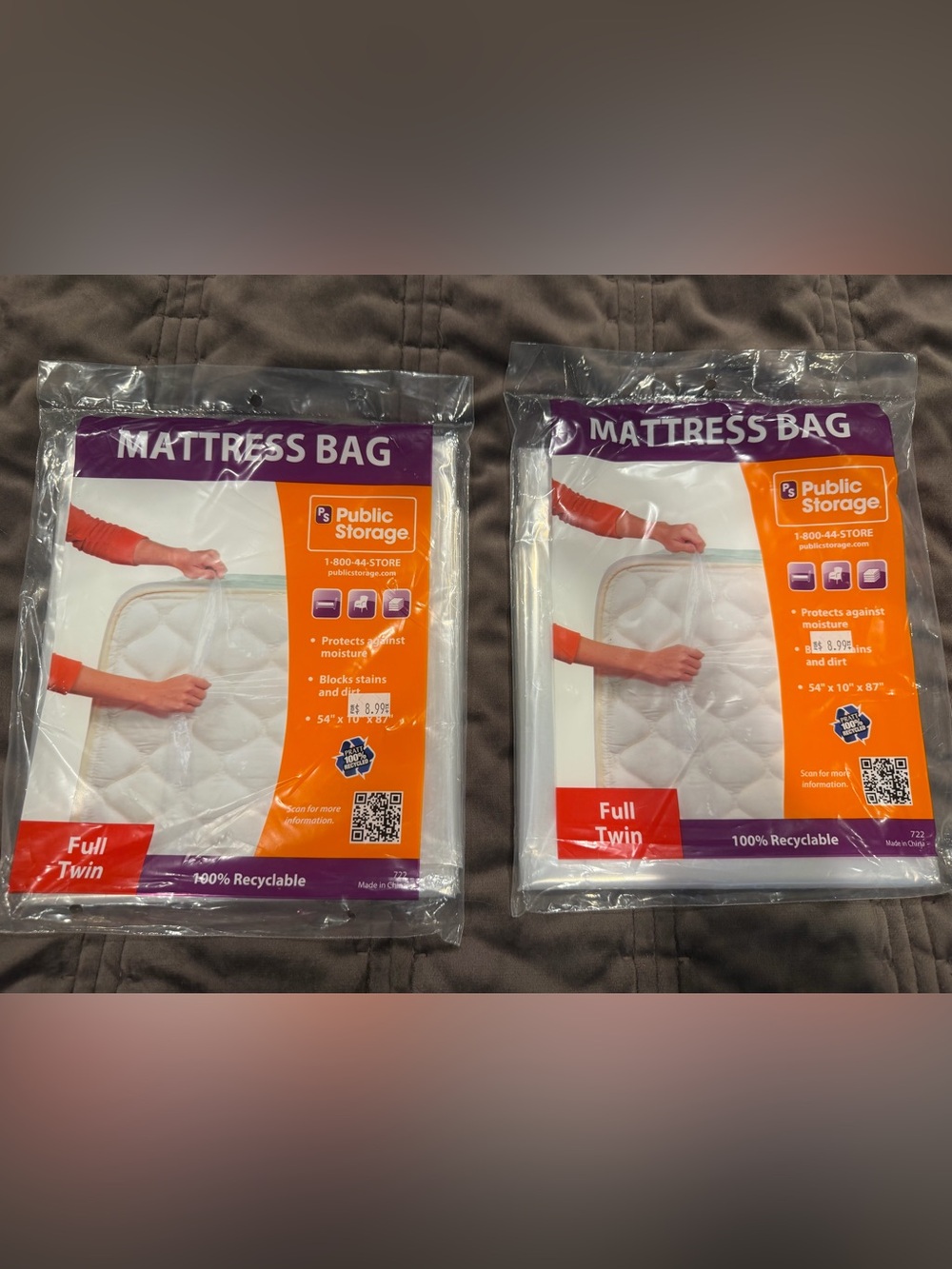 2 never opened Full/Twin Mattress Protective Covers for Moving/Storage